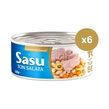 Sasu Fasulyeli Ton Salata İri Parça 6 x 160 G