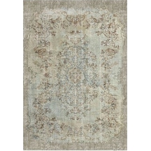 Çam Halı Gloria Td116 Bej Vintage Eskitme Desen Dokuma Saçaklı Kilim