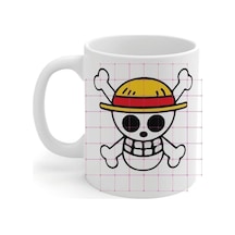 Anime One Piece Logo Baskılı Kupa Bardak Beyaz
