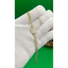Xuping Burgu Zincirli 14 K Altın Rengi Zirkon Taşlı Bileklik Altın