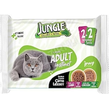 Jungle Çift Lezzet Pouch Kuzu Etli - Tavuklu Yetişkin Kedi Maması Kedi