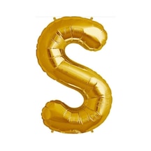 S Harf Folyo Balon Altın Gold 100 CM Doğum Günü. Yaş Günü. Parti