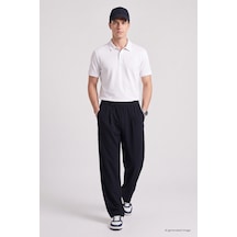 TOMMYLIFE Lacivert Rahat Form Erkek Palazzo Pantolon - 82199