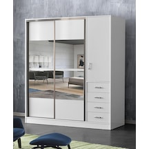 Beenal Samara Sürgülü Kapaklı Şifonyerli Gardırop 200 Cm