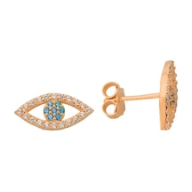 Mini Göz Küpe 718873 Rose Gümüş