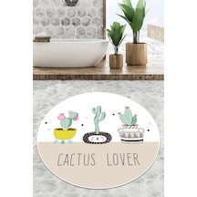 Pink Cactus Çap Banyo Halısı Djt 120x120 cm Beyaz