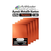 Turuncu Renkli 50x70 Metalik Aynalı Fon Kartonu 5 Adet 1 Paket Artmaster Metalik Aynalı Fon Kartonu