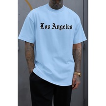 Los Anfgelesbaskılı Unisex Tshırt Q5 Bebe Mavisi