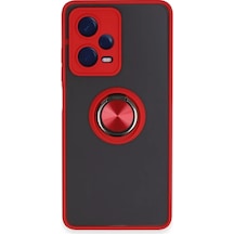 Newface Xiaomi Redmi Note 12 5g Kılıf Montreal Yüzüklü Silikon Kapak - Kırmızı