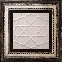 Armada Çini 20X20 Cm Rölyefli Beyaz Selçuklu Yıldız Deseni Çini