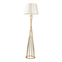 Dylight Retro Lambader Köşe Lambası Mat Gold Krem Başlık 45cm Başlık