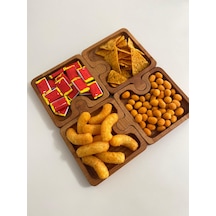 Hbs Art Design Ahşap Geçme 4 Lü 30 Cm Çerezlik