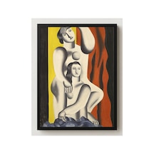 Modern Sanat Léger İki Kadın Çerçevesiz Poster 21x30 Cm A4 Tablo Modern Sanat Ekspresyonizm
