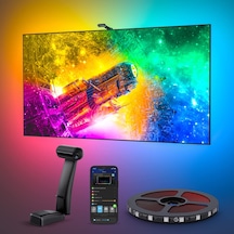 55-65 İnç Tv'ler Ve Pc İçin Çift Kameralı Govee Envisual Tv Arka Işığı T2, Dekorasyon İçin Alexa Ve Google Assistant İle Uyumlu Rgbıc Wifi Tv Led Arka Işığı Siyah