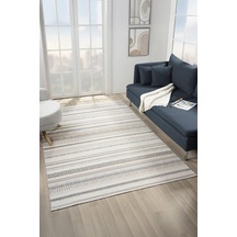 Armony Ar009a Modern Halı Desenli Akrilik Pamuk Taban Tozu Az Salon Halısı Yatak Odası Koridor Beyaz