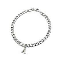 Kişiye Özel Harfli Gurmet Zincirli Unisex Çelik Bileklik Sevgiliye Eşe Hediye Eck06h Metalik