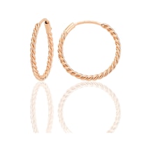 Gümüş Rose 18 Mm Sık Burgu Halka Küpe Barcode Rose