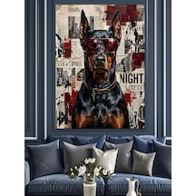 Doberman Köpek Kanvas Tablo Dekoratif Kanvas - Mdf Ahşap Tablo