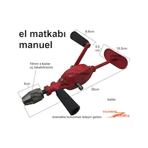 Marangoz Manuel El Matkapı 10mm Matkabı Aşhap Sap Komple Metal Ka