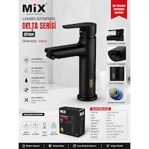 Mix Lüxs Lavabo Bataryası Delta Serisi Siyah Yerli Üretim Ürün Kodu : Kb020