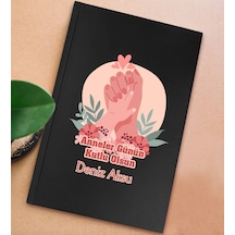 Bk Gift Kişiye Özel İsimli Dtf Anneler Günü Tasarımlı Siyah Sert Kapaklı Defter-4, Anneye Hediye Kobitmeyencom30661 Bk Gift