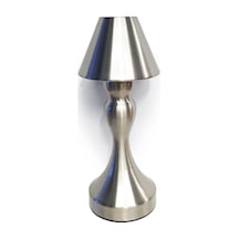 Upway Sarjlı Ayarlanabilir Işıklı 3 Modlu Retro Silver Metal Dokunmatik Fonksiyonel Masa Lambası Gümüş