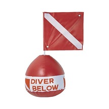 Kraken Şamandıra Dalış. Yuvarlak. Bayraklı. Pvc Kırmızı