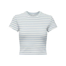 Only Onlanıts S/s O-neck Kadın Crop T-shirt 15368322 Mavi