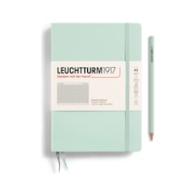 Leuchtturm1917 Doğal Renkler Serisi Not Defteri, Orta Boy A5 , Sert Kapak, 251 Numaralandırılmış Sayfa, Kareli, Nane Yeşili Yeşil