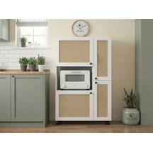 Kenzlife Mini Fırın Dolabı Alpkuntsağ Mat Beyaz 148 90 30 Hazeran Kare Kapak Suntalam Gövde