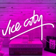Pıloyınde Gta Neon Tabela, Vice City Neon Tabela, Gta Led Levha, Oyun Dekorasyonu, Duvar Dekorasyonu, Oyun Odası İçin Çok Renkli