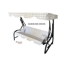 3 Kişilik Salıncak Minder Seti Süngerli Kılıfı Beyaz Pano Bahçe (547462261)