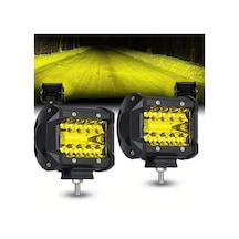 Xuweiwei 2pcs 4 Inç Kehribar Sarı Led Çalışma Lambaları Araç Kamyon Motosiklet Tekne Yüksek Parlaklık