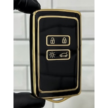 Renault Uyumlu Austral Megane E-tech Talisman Anahtar Kılıfı Siyah Gold