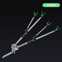 Paslanmaz Çelik Çift Ayaklı Balık Olta Sehpası - Ayarlanabilir Ve Katlanabilir 2.1m