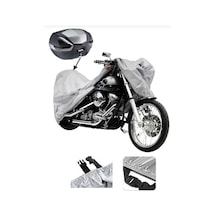 Yuki Yk125-15 Gri Motosiklet Brandası Arka Çanta Uyumlu