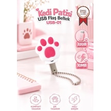 Özel Seri Eğlenceli Patili Aksesuar Taşınabilir Usb Flash Bellek 32gb Kedi Patisi Usb01 Beyaz