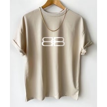 Flood Of Style Erkek Bej Bb Baskılı Tshirt