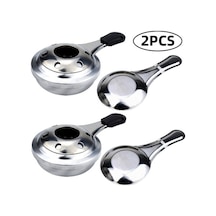 Fortunelane 2'li Set 16cm Mini Alkol Ocağı - Çelik Yapı, Isıtıcı Fonksiyonu, Ev/doğa Kullanıma Uygun, Fondue Ve Hotpot İçin Kırmı Gümüş