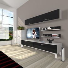 Decoraktiv Eko 6y Slm Std Silver Tv Ünitesi Tv Sehpası Beyaz - Siyah