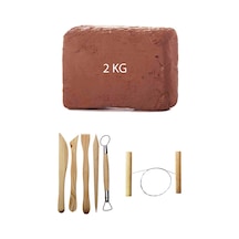 2 KG Kırmızı Kahverengi Seramik Hamuru Ebeşuar Çamur Kesme Teli
