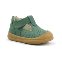 Rakerplus Hakiki Deri Cırtlı Anatomik Unisex Bebek Sandalet Yeşil
