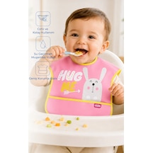 Babyjem Poli Muşamba Mama Önlüğü Büyük Pembe