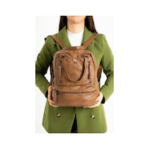 Baginn Y.s.deri Retro Kadın Sırt Çantası Çok Cepli Fonksiyonel Kullanım Vegan Suni Deri 30 25 Cm 001
