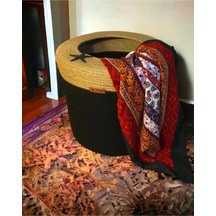 Hasır Sepet, Büyük Boy Kapaklı Dekoratif Sepet, Çok Amaçlı Saklama Kutusu, Hediyelik Sepet