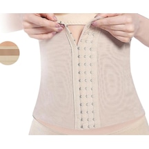 Momslab Kadın Korse, Bel Korse, Agraflı Sıkılaştırıcı, Siyah Siyah