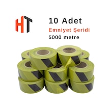 Emniyet Şeridi Sarı-siyah İkaz Bandı 10'lu Set 5000 Mt
