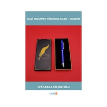 Şık Mavi Metal Touchpen Tükenmez Kalem Dijital Ve Klasik Kullanım İçin İdeal Çok Renkli