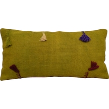 Zehra Abla Halı Yeni El Dokuma Dekoratif Lumbar Kilim Kırlent Yastık Kılıfı 6858 Çok Renkli
