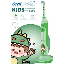Oral White Professional Series 8000 Çocuklara Özel Şarjlı Diş Fırçası Yeşil Color Kids Yumuşak Başlık